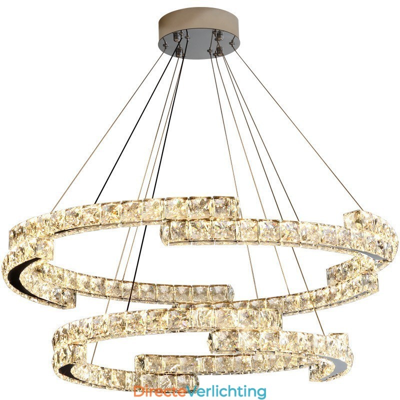 Ronde kristallen hanglamp Luxe K9 kristal binnen plafondarmatuur