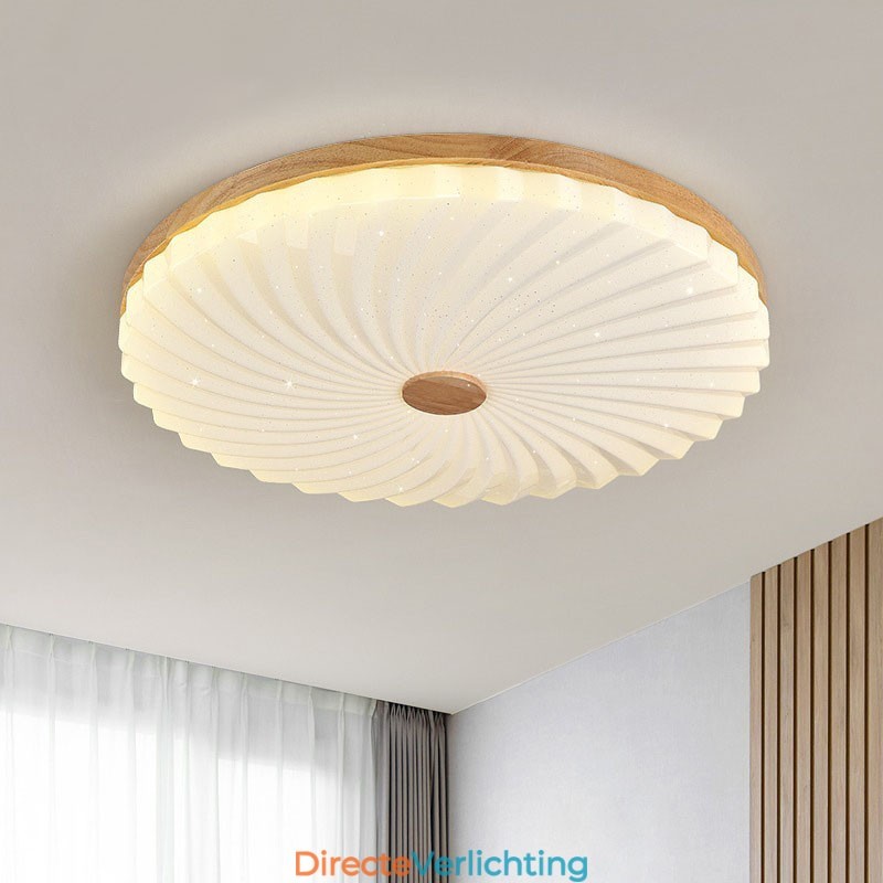 Nordic Ronde Eenvoudige Moderne Massief Houten Plafondlamp