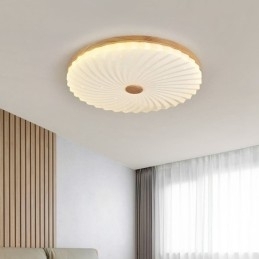 Nordic Ronde Eenvoudige Moderne Massief Houten Plafondlamp