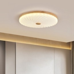 Nordic Ronde Eenvoudige Moderne Massief Houten Plafondlamp