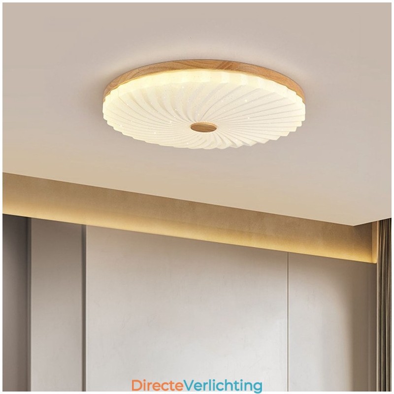 Nordic Ronde Eenvoudige Moderne Massief Houten Plafondlamp