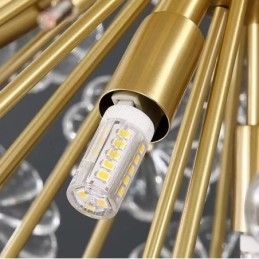 Nordic bolvormige messing paardenbloem kristal hanglamp