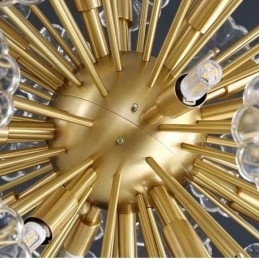Nordic bolvormige messing paardenbloem kristal hanglamp