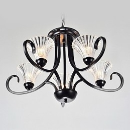 Europese stijl vintage 5-lichts kroonluchter met gehoornde arm