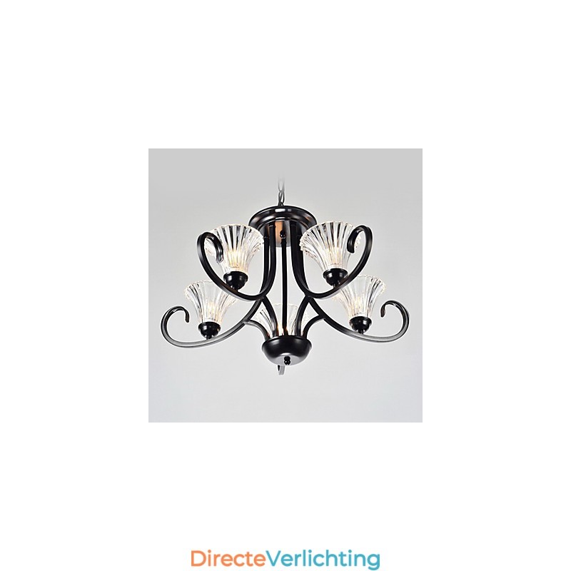 Europese stijl vintage 5-lichts kroonluchter met gehoornde arm
