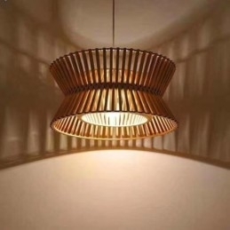 Vintage houten hanglamp