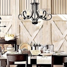 Europese stijl vintage 5-lichts kroonluchter met gehoornde arm