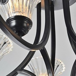 Europese stijl vintage 5-lichts kroonluchter met gehoornde arm