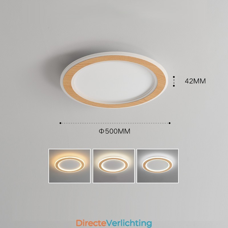 Ronde houten moderne plafondlamp voor binnenverlichting
