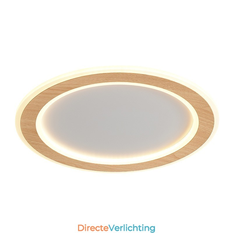 Ronde houten moderne plafondlamp voor binnenverlichting