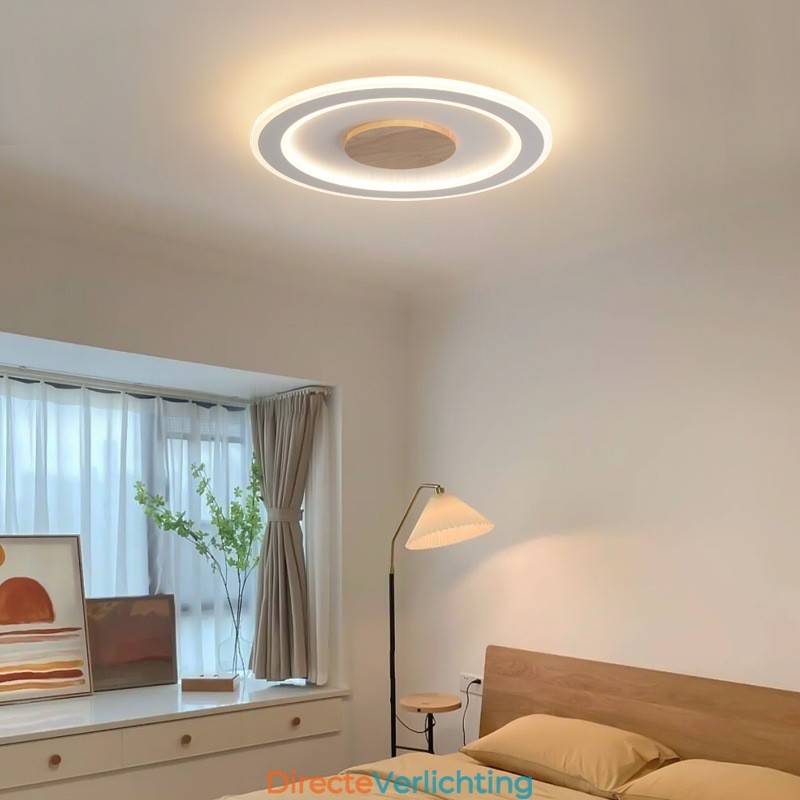 Ronde houten moderne plafondlamp voor binnenverlichting