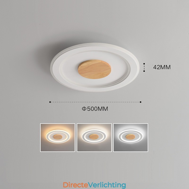 Ronde houten moderne plafondlamp voor binnenverlichting