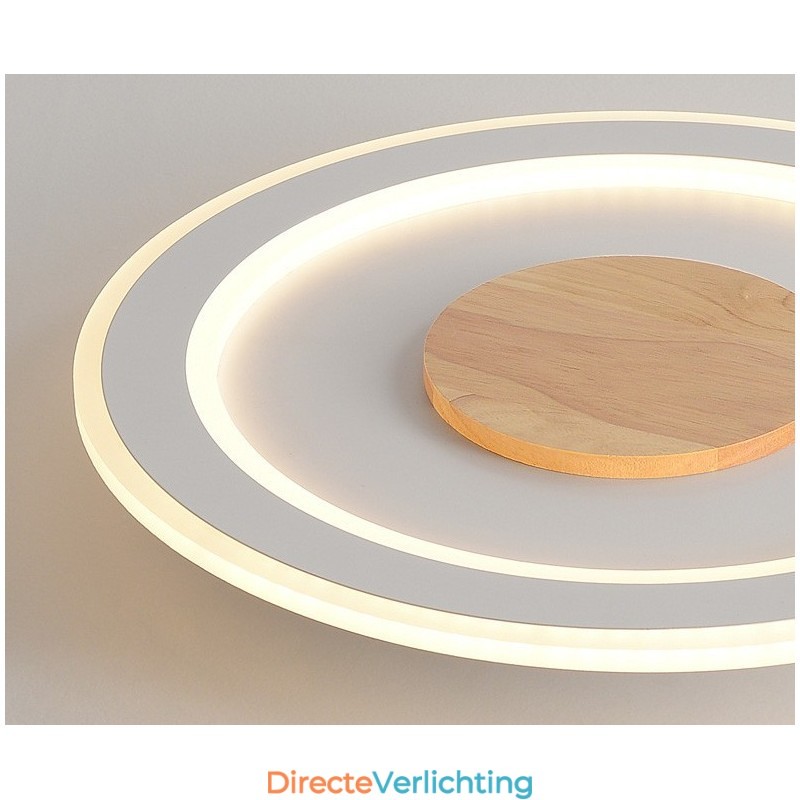 Ronde houten moderne plafondlamp voor binnenverlichting