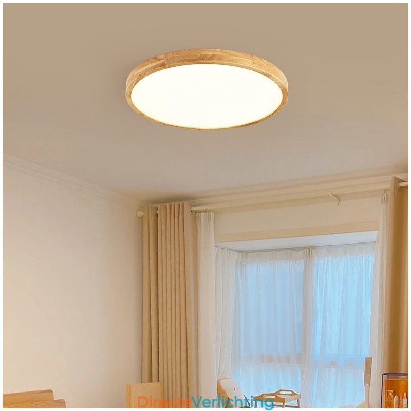 Ronde houten moderne plafondlamp voor binnenverlichting