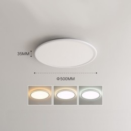 Nordic 3,5 cm dikke ronde plafondlamp met volledig spectrum voor oogbescherming, dimbaar voor binnen