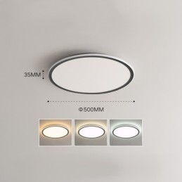 Nordic 3,5 cm dikke ronde plafondlamp met volledig spectrum voor oogbescherming, dimbaar voor binnen