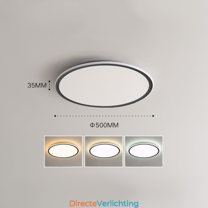 Nordic 3,5 cm dikke ronde plafondlamp met volledig spectrum voor oogbescherming, dimbaar voor binnen