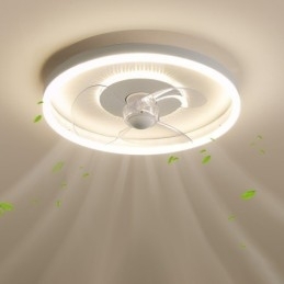 Moderne ronde ultradunne stille onzichtbare volledige spectrum oogbescherming dimbare inbouwventilatorlamp