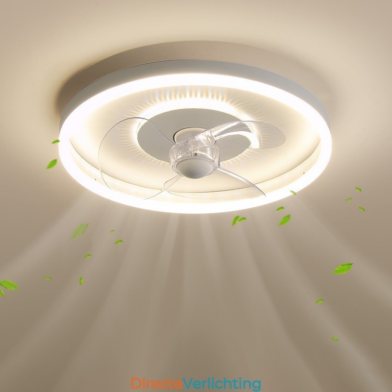 Moderne ronde ultradunne stille onzichtbare volledige spectrum oogbescherming dimbare inbouwventilatorlamp