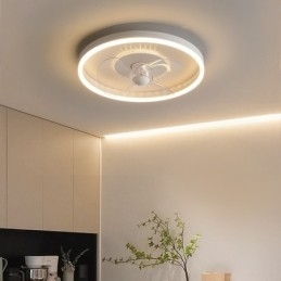 Moderne ronde ultradunne stille onzichtbare volledige spectrum oogbescherming dimbare inbouwventilatorlamp