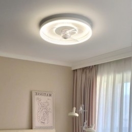 Moderne ronde ultradunne stille onzichtbare volledige spectrum oogbescherming dimbare inbouwventilatorlamp