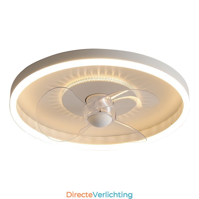 Moderne ronde ultradunne stille onzichtbare volledige spectrum oogbescherming dimbare inbouwventilatorlamp