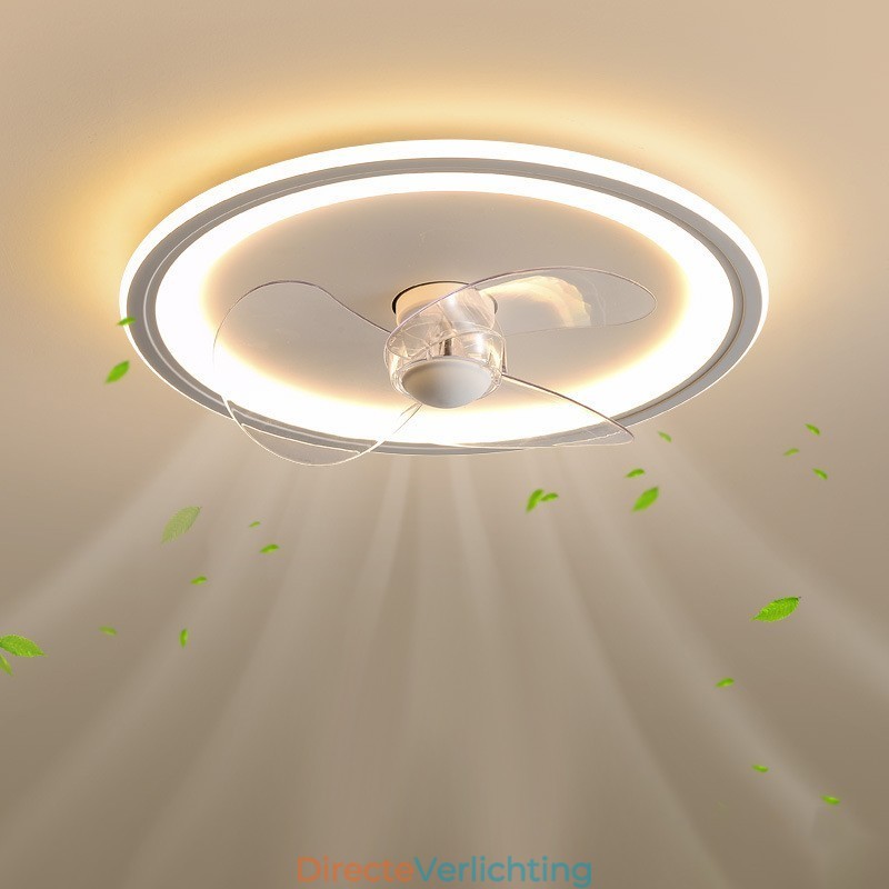 Nordic Round Ultradunne Stille Onzichtbare Dimbare Inbouwventilatorlamp Volledig spectrum Oogbescherming