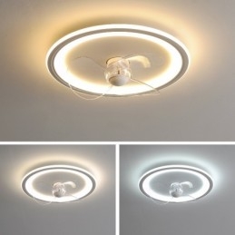 Nordic Round Ultradunne Stille Onzichtbare Dimbare Inbouwventilatorlamp Volledig spectrum Oogbescherming