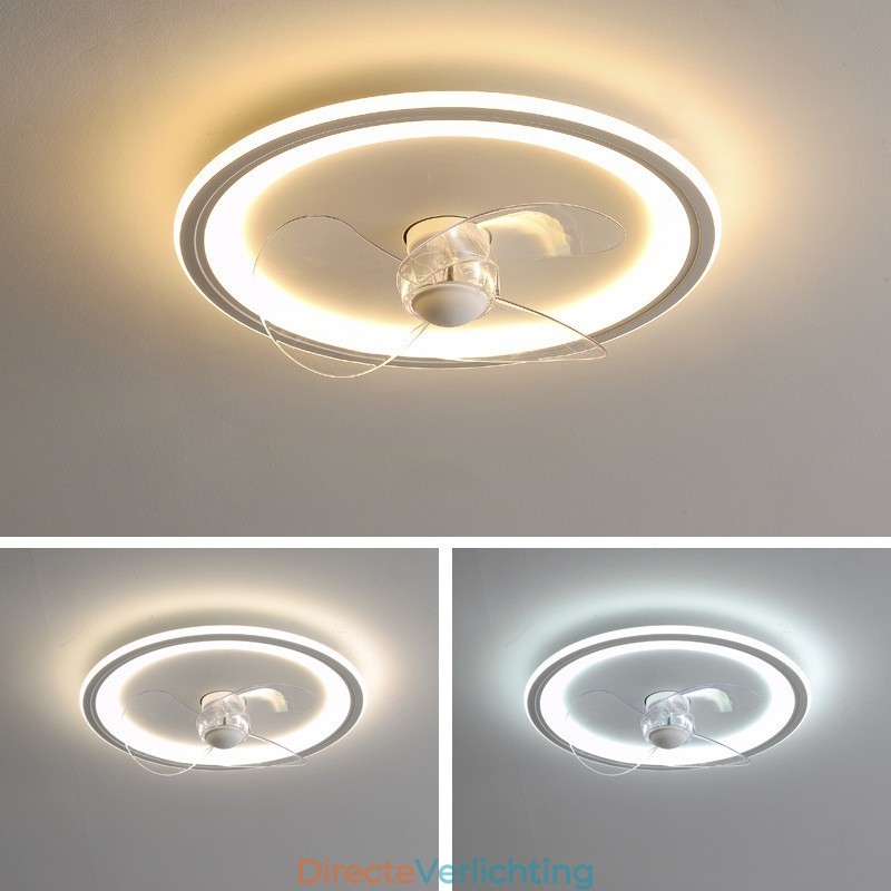 Nordic Round Ultradunne Stille Onzichtbare Dimbare Inbouwventilatorlamp Volledig spectrum Oogbescherming