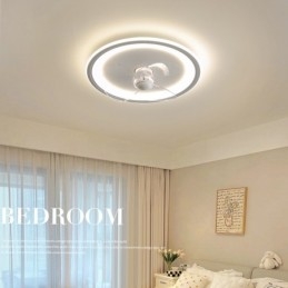 Nordic Round Ultradunne Stille Onzichtbare Dimbare Inbouwventilatorlamp Volledig spectrum Oogbescherming