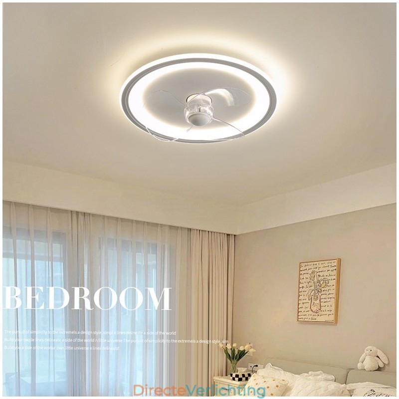 Nordic Round Ultradunne Stille Onzichtbare Dimbare Inbouwventilatorlamp Volledig spectrum Oogbescherming