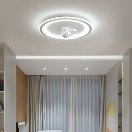 Nordic Round Ultradunne Stille Onzichtbare Dimbare Inbouwventilatorlamp Volledig spectrum Oogbescherming