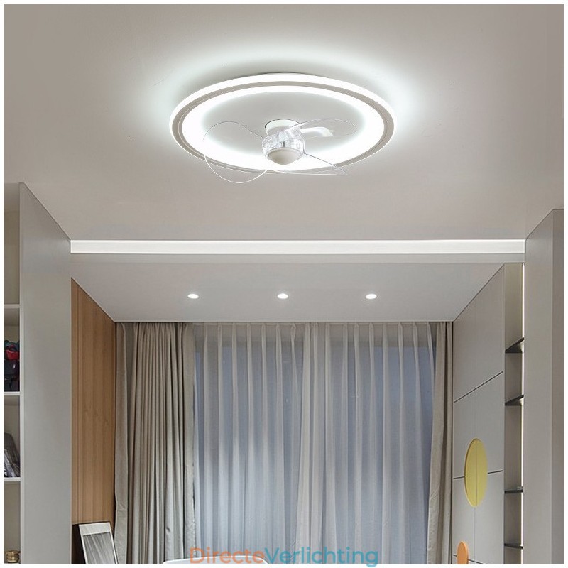 Nordic Round Ultradunne Stille Onzichtbare Dimbare Inbouwventilatorlamp Volledig spectrum Oogbescherming