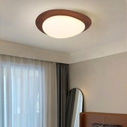Dimbare Full Spectrum Oogbescherming Nordic Log Grain Pebble Plafondlamp