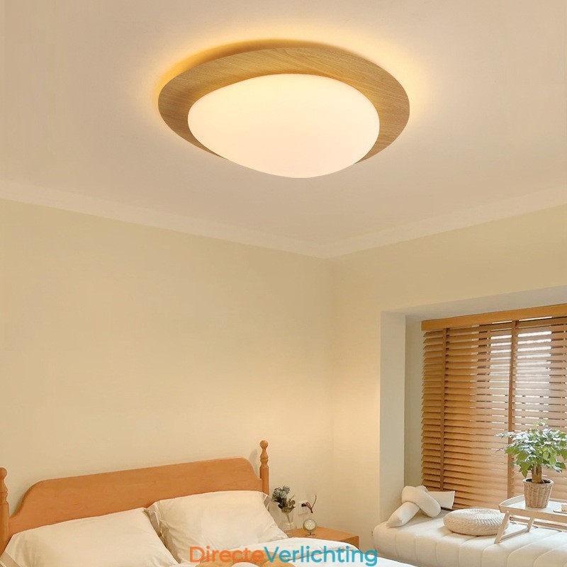 Dimbare Full Spectrum Oogbescherming Nordic Log Grain Pebble Plafondlamp