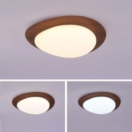 Dimbare Full Spectrum Oogbescherming Nordic Log Grain Pebble Plafondlamp