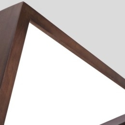 Twee lagen vierkante zwarte walnoothouten moderne eigentijdse Scandinavische stijl plafondlamp van hout, kan ook als wandlamp worden gebruikt