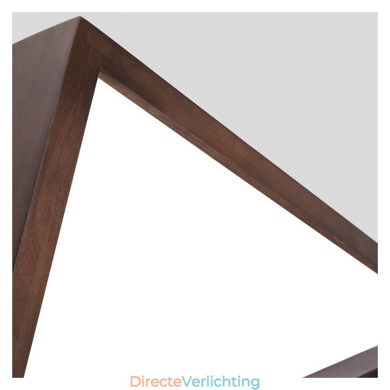 Twee lagen vierkante zwarte walnoothouten moderne eigentijdse Scandinavische stijl plafondlamp van hout, kan ook als wandlamp worden gebruikt