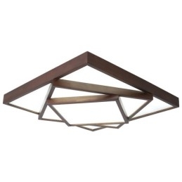3 lagen vierkante zwarte walnoothouten moderne eigentijdse Scandinavische stijl plafondlamp van hout, kan ook als wandlamp worden gebruikt