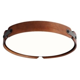 Nordic Ronde Eenvoudige Zwarte Walnoot Houten Plafondlamp