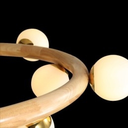 Nordic Ring Eenvoudige Moderne Houten Hangende Kroonluchter met Bonenkappen