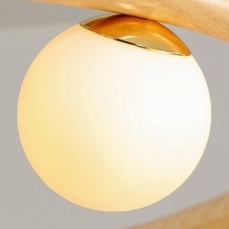Nordic Ring Eenvoudige Moderne Houten Hangende Kroonluchter met Bonenkappen