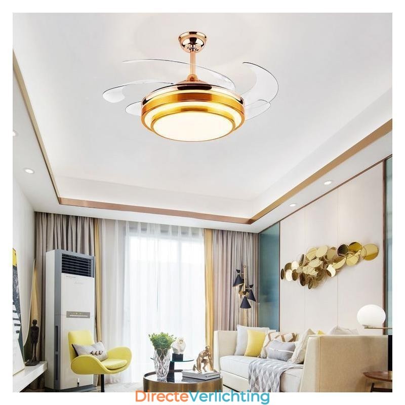 Moderne plafondventilatorlamp ABS-ventilatorblad Acrylverlichting