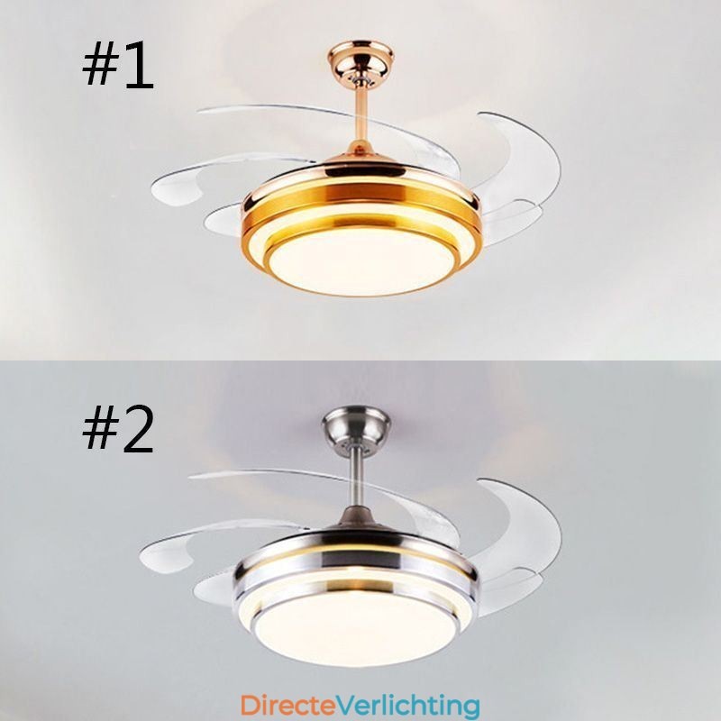 Moderne plafondventilatorlamp ABS-ventilatorblad Acrylverlichting