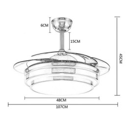 Moderne plafondventilatorlamp ABS-ventilatorblad Acrylverlichting