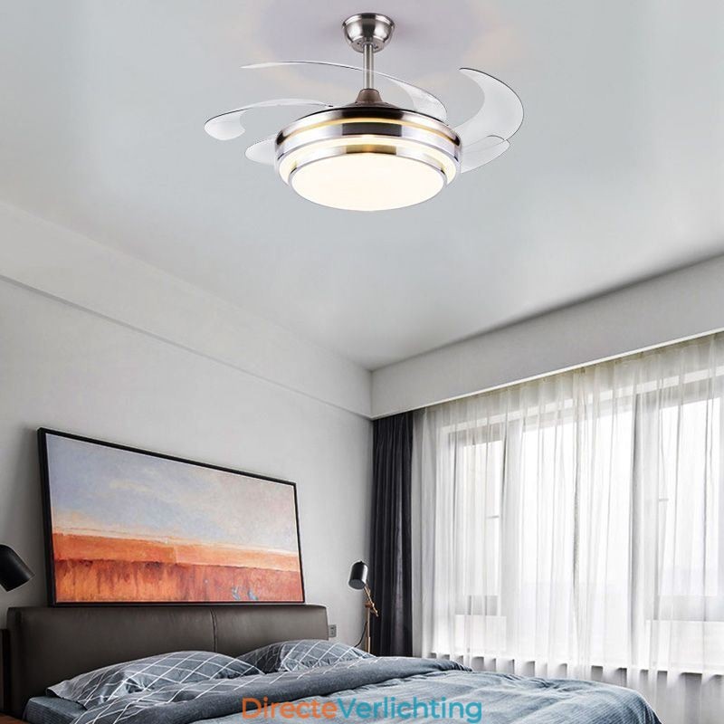 Moderne plafondventilatorlamp ABS-ventilatorblad Acrylverlichting