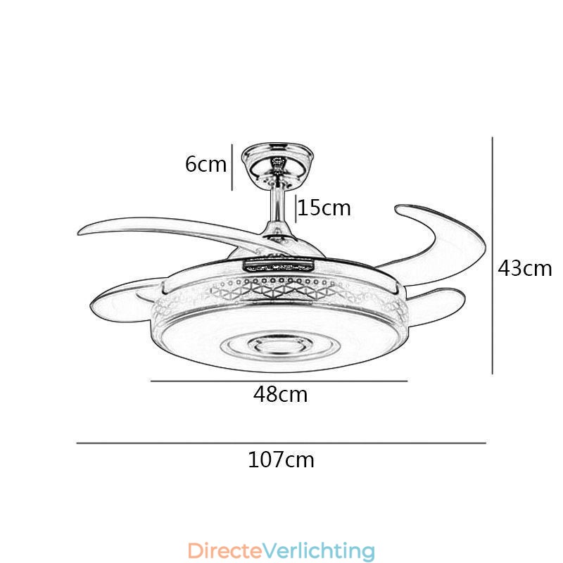 Moderne elektrische plafondventilator inverter ventilator licht