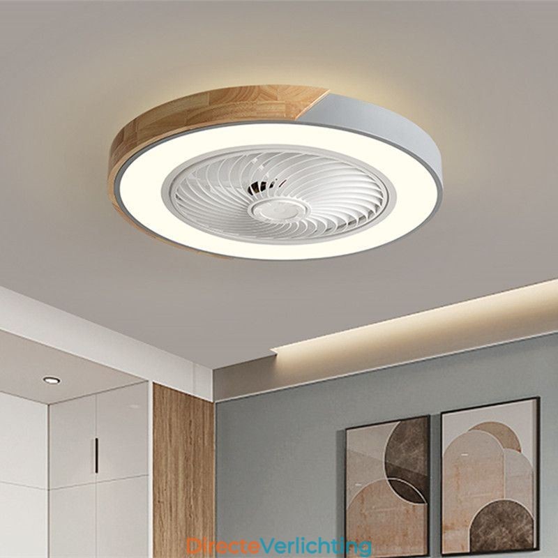 Slimme plafondventilator met verlichting, afstandsbediening, decoratieve ventilatorlamp