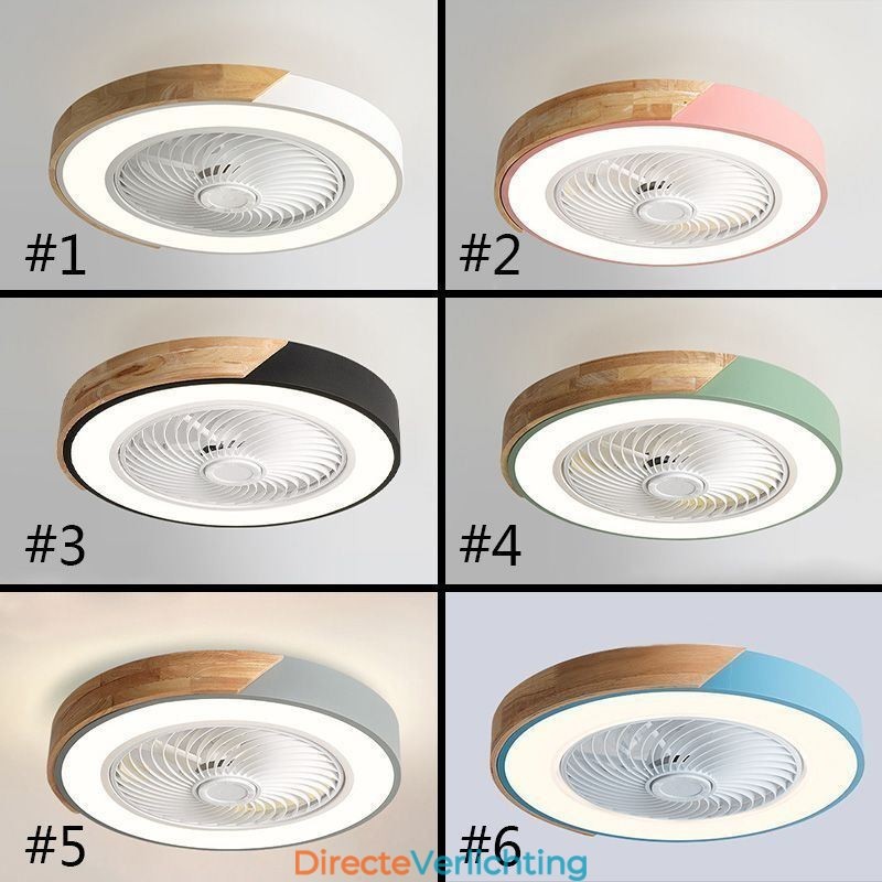 Slimme plafondventilator met verlichting, afstandsbediening, decoratieve ventilatorlamp