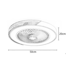 Slimme plafondventilator met verlichting, afstandsbediening, decoratieve ventilatorlamp